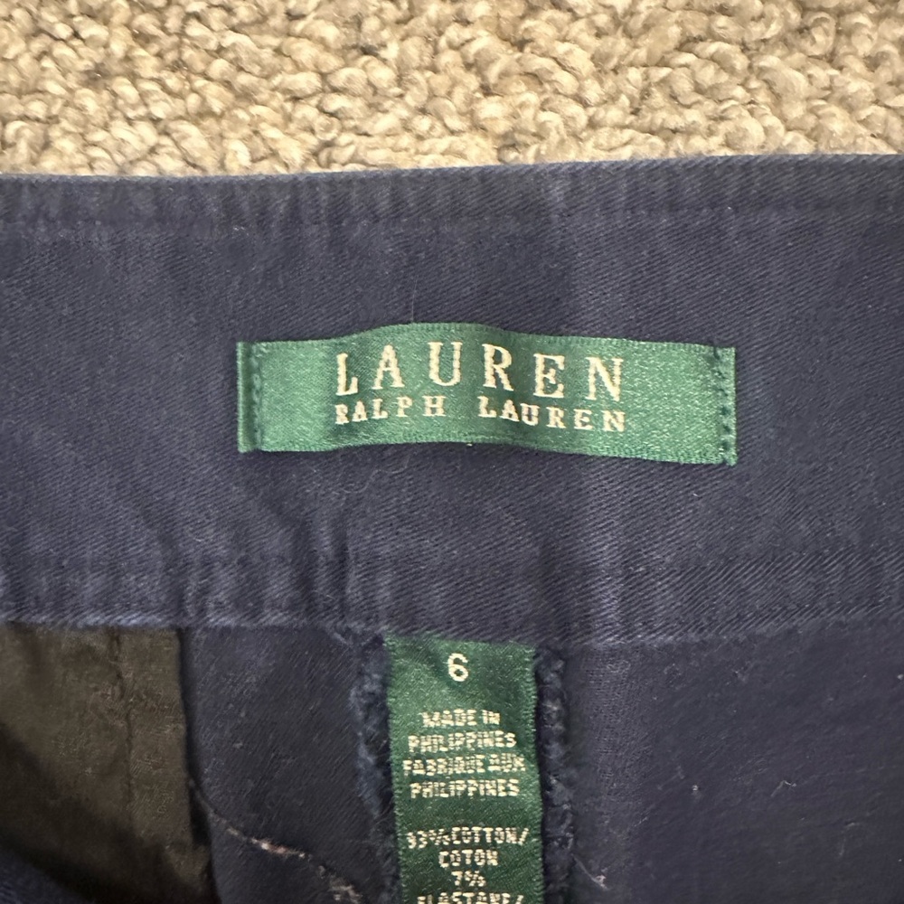 Lauren Ralph Lauren Dark Blue Trousers with Buckle Accent – Women’s Size 6 - Picture 3 of 8